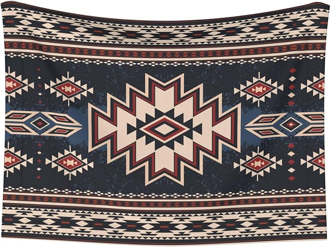 Western Blanket for Dog Cat - Tribal Throw Blanket 30x20 Ethnic Pet Blanket for Couch Sofa Bed