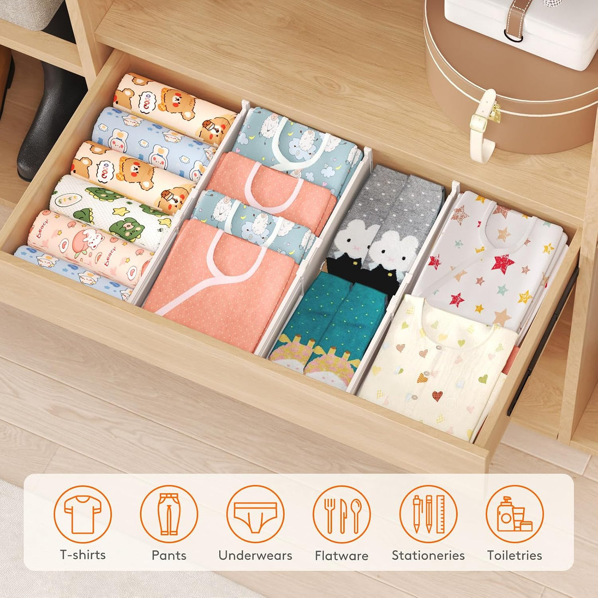 Lifewit 9 Pack 4" High Drawer Dividers, Adjustable Drawer Organizer Clothes