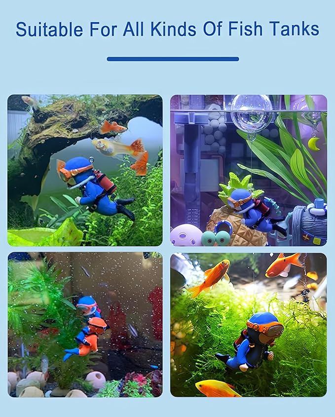 Mixed Color Floating Fish Tank Decorations - Cute Little Astronauts Aquarium Accessories - Suitable for All Kinds of Fish Tanks