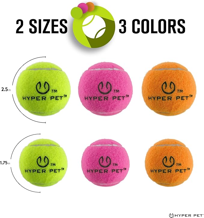 Hyper Pet Tennis Balls for Dogs, Pet Safe Dog Toys for Exercise and Training, Pack of 4, Green