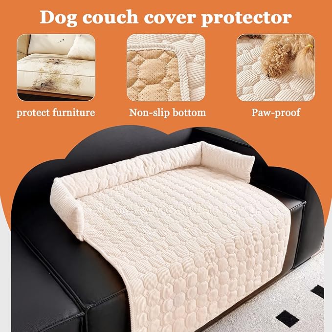 Dog Couch Bed Non Slip Dog Couch Cover Washable Non-Slip Pet Protector for Dogs & Cats, Soft Washable Dog Sofa Bed for Couch Sofa Chair & Bed