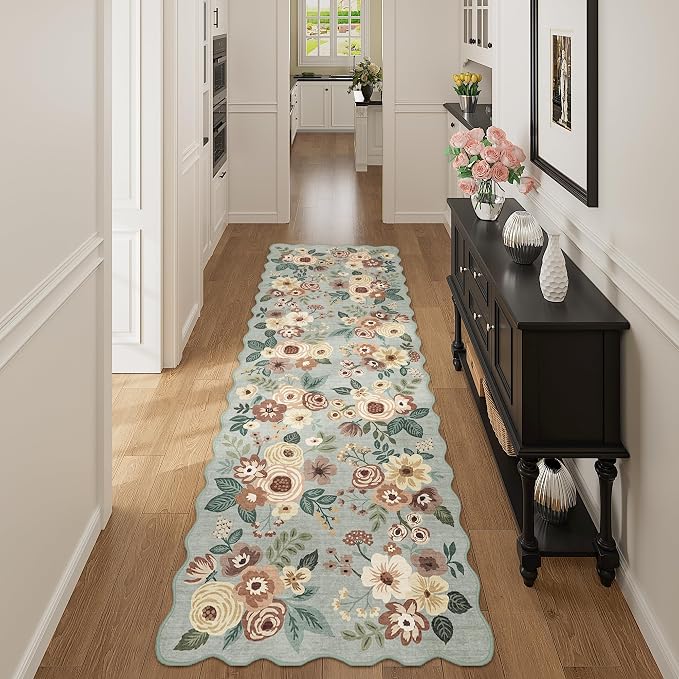 DUKINO 2x10 Runner Rug for Hallway, Washable Kitchen Rug
