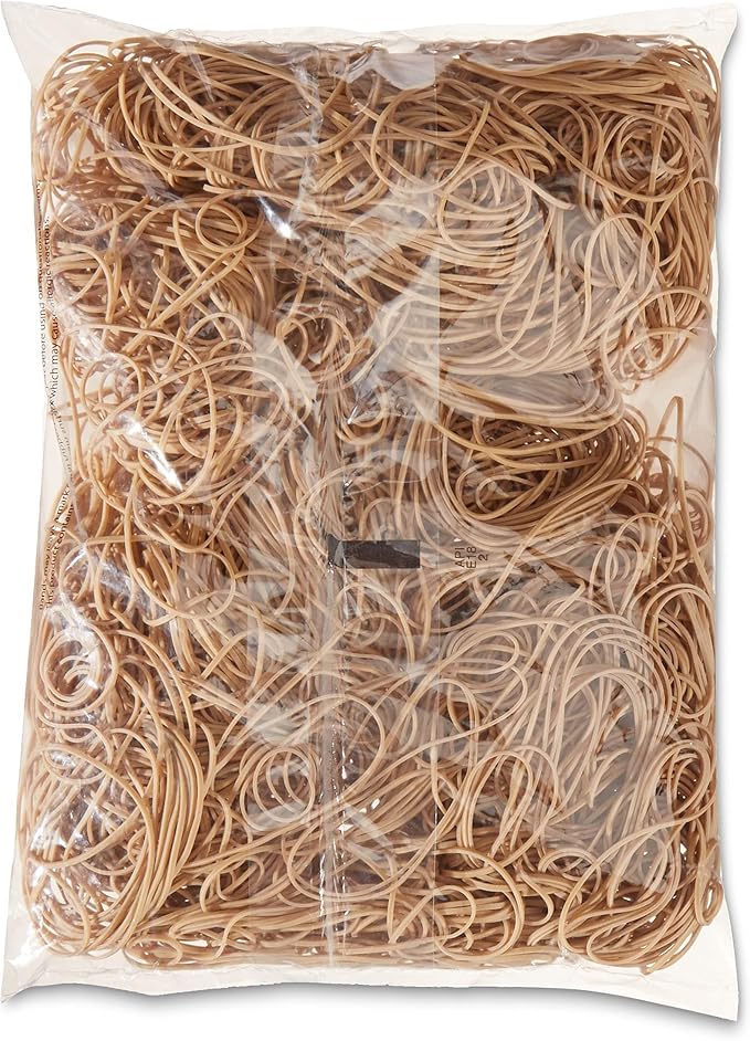 Amazon Basics Rubber Bands, Size 19 (3-1/2 x 1/16 Inch), 1250 Bands/1 lb. Pack, 3-Pack, Tan