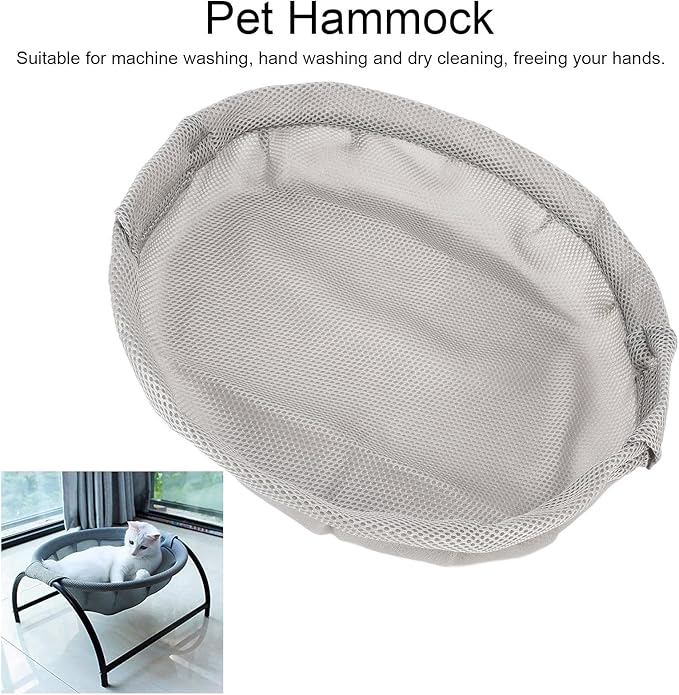 Detachable Cat Hammock, Dog Bed, Large Breathable Cat Bed, Elevated Pet Furniture Suitable for Kitty, Puppy, Washable Breathable Pet Hanging Bed House for Home Living Room, Gray (No Brackets)