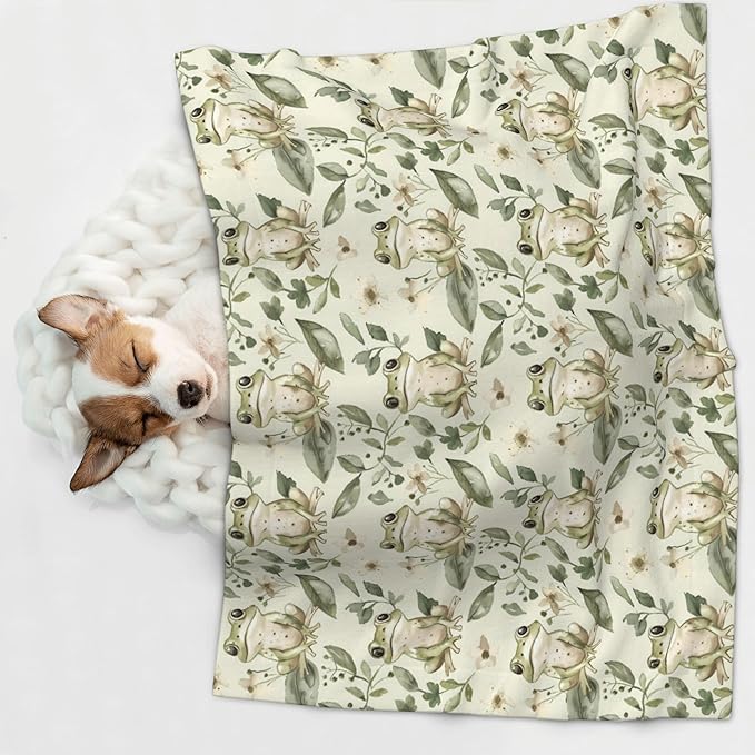 Waterproof Dog Blanket Soft Pet Blanket for Puppy Cat, Fleece Cat Throw Blankets for Furniture Bed Couch Sofa Reversible - Cute Frog 3