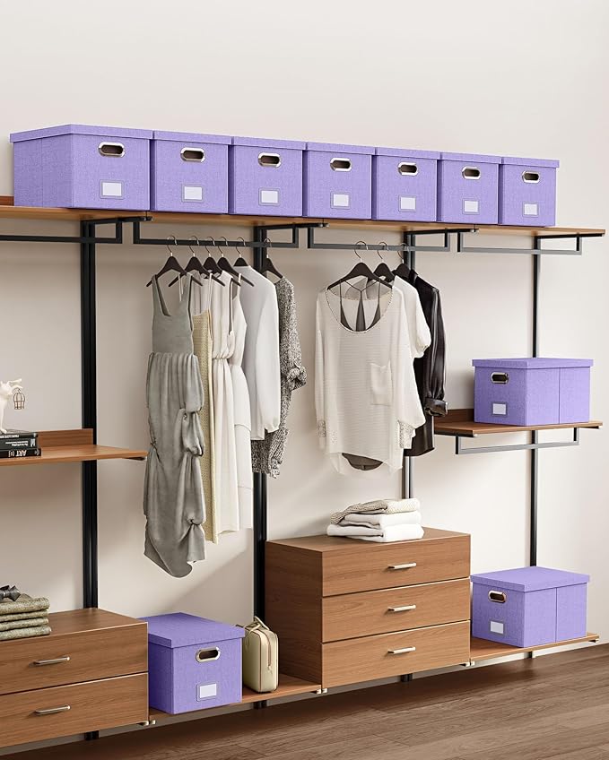 Oterri File Organizer, File Box, File Cabinet for Letter File Folder Storage, Hanging File Organizer for Office/Decor/Home,Document Organizer, 1 Pack, Lavender-Box Only