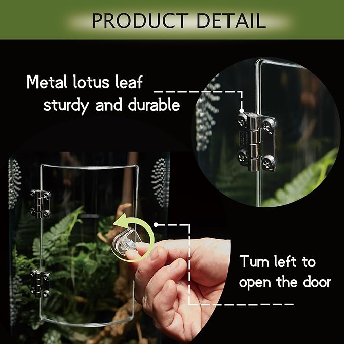Acrylic Terrarium for Reptiles & Spiders – Small/Medium/Large Leak-Proof Enclosure (Horizontal/Vertical) | Ideal for Tarantulas, Jumping Spiders, Frogs & Geckos(Large Round)