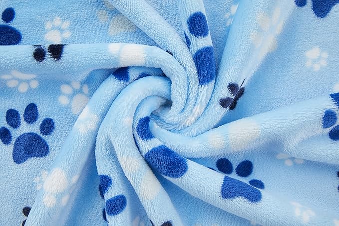 Allisandro Luxurious Dog Blanket, Extra Softness 350 GSM Flannel Fleece Pet Throw for Small Medium and Large Dogs Puppies and Cats, Blue, 40 × 32 Inches