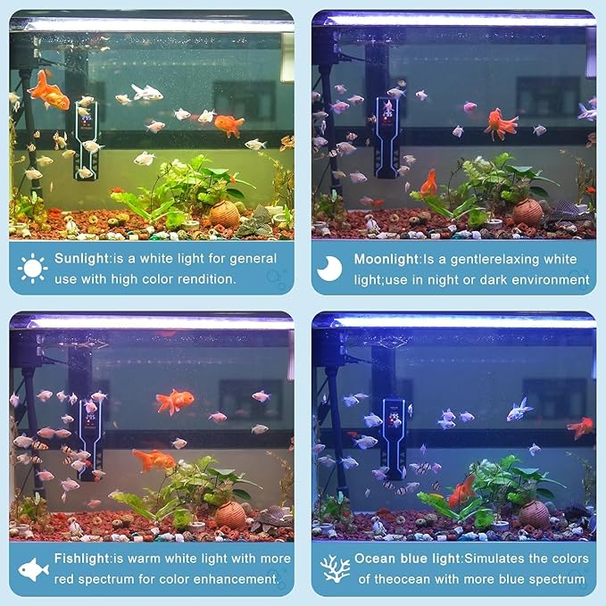 45W LED Aquarium Light for Plants,Full Spectrum Fish Tank Light with Timer,24/7 Lighting Cycle,Daylight Moonlight Mode Aquarium LED Light for 36 to 42 Inch Freshwater Planted Tank