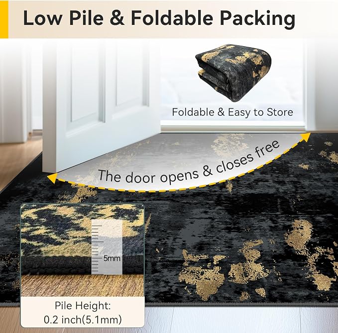 RELEANY Washable Area Rugs 4x5 Non-Slip Modern Abstract Soft