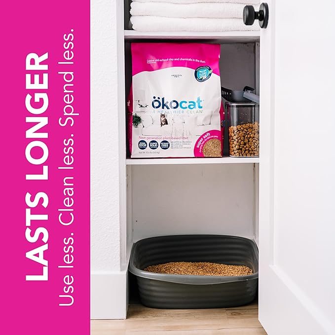 ökocat Super Soft Wood Clumping Cat Litter, Unscented,11.2 pounds - Natural Ingredients, Stops Odor, Clumps Solid, 99% Dust Free, Great for All Cats, Sensitive Paws, Kittens
