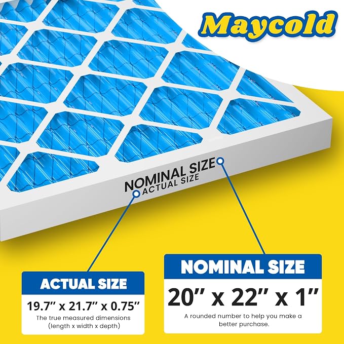 Maycold 20x22x1 MERV 11 Furnace Air Filter, High-Performance HVAC AC Filters
