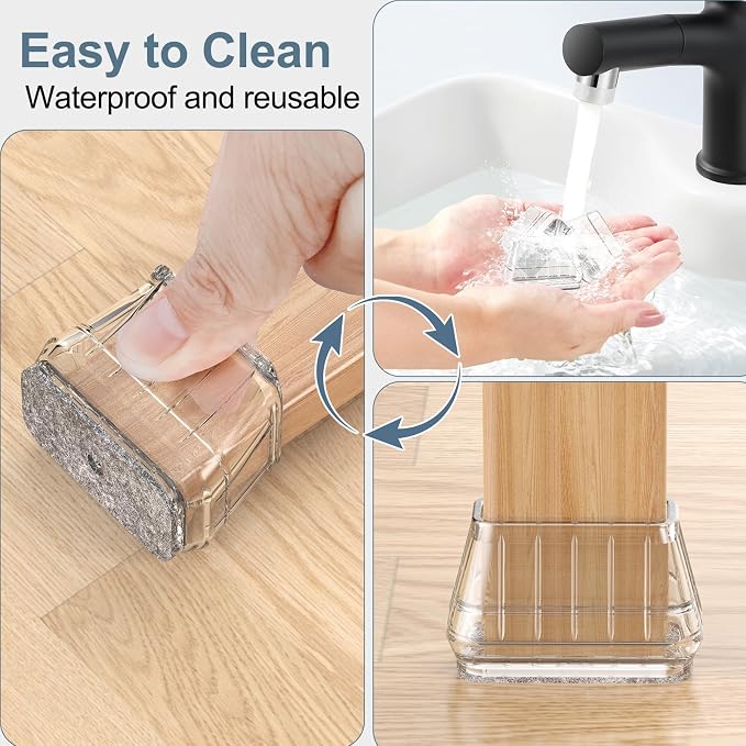 24PCS Rectangular Chair Leg Floor Protectors