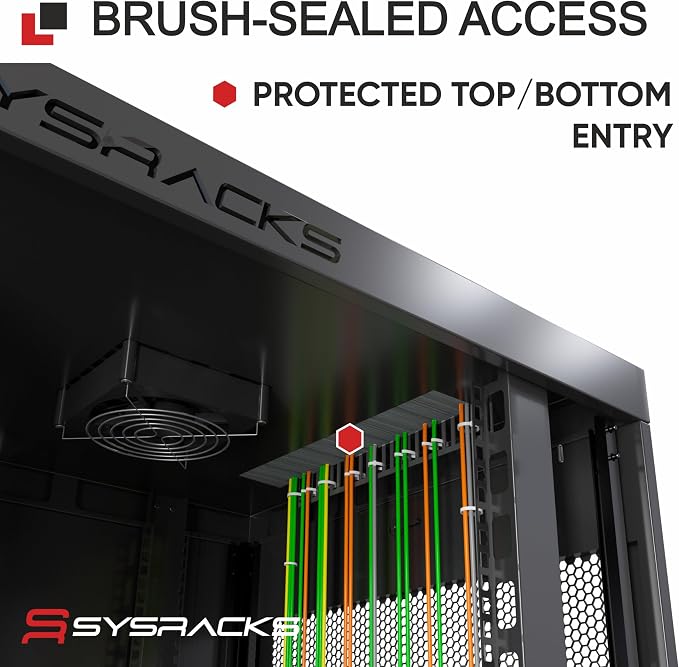 Sysracks 22U Wall Mount Server Rack Cabinet, 19” Locking Network Rack, 24” Deep