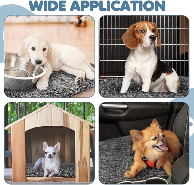 6 Pack Self Warming Cat Pads 19 x 28 Inch Self Heating Dog Cat Mats Extra Warm Thermal Pet Bed Washable Pet Crate Mat Blanket Removable Cover Non Slip for Indoor Outdoor (Grey)