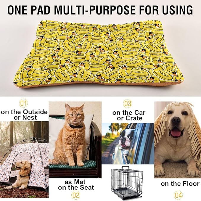 Pet Bed Rubber Duck Dog Bed Mat Absorbing Non Slip Pad Pet Sleeping Mat for Small, Medium, and Large Dogs Puppy Cat 36 in x 24 in