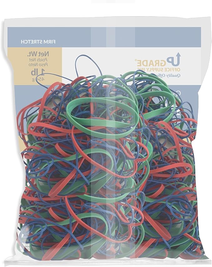 Upgrade Rubber Bands, Assorted Sizes & Colors, 1 lb 3-Pack, USA