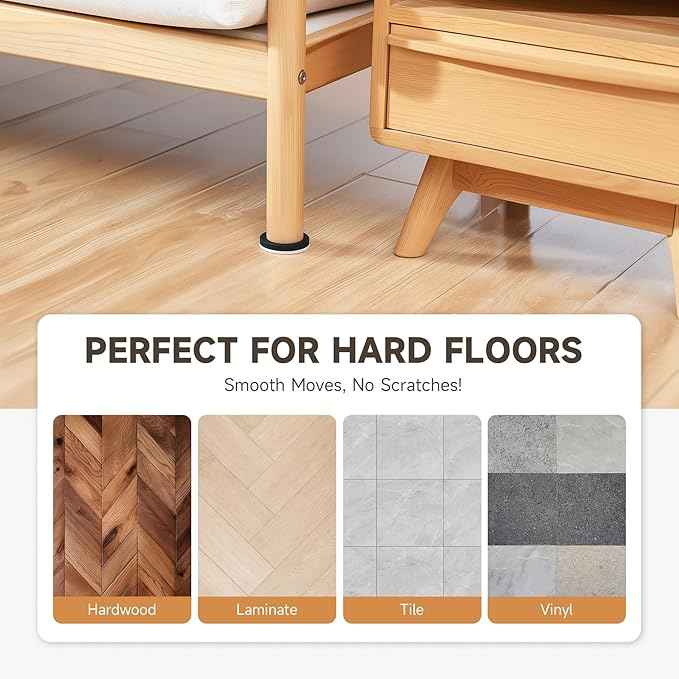 CO-Z 24pcs Felt Furniture Sliders