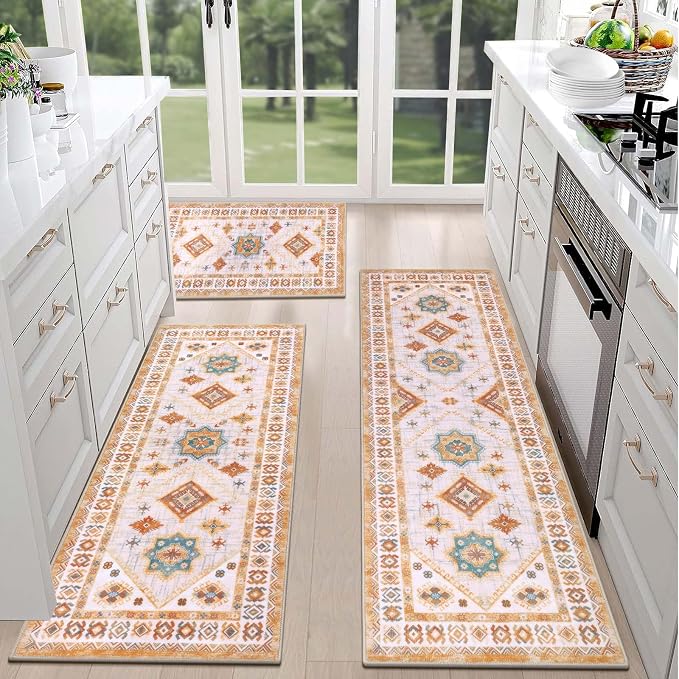 HEBE Boho Kitchen Rug Sets 3 Piece