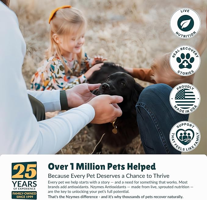 Nzymes® Antioxidant Tiny Treats - for Dogs Joints, HIPS, Paralysis, Skin, Coat, Hair Loss, Aging, Digestion, Seizures - Dog Treats for Small Dogs - 540 Treats - Made in The USA