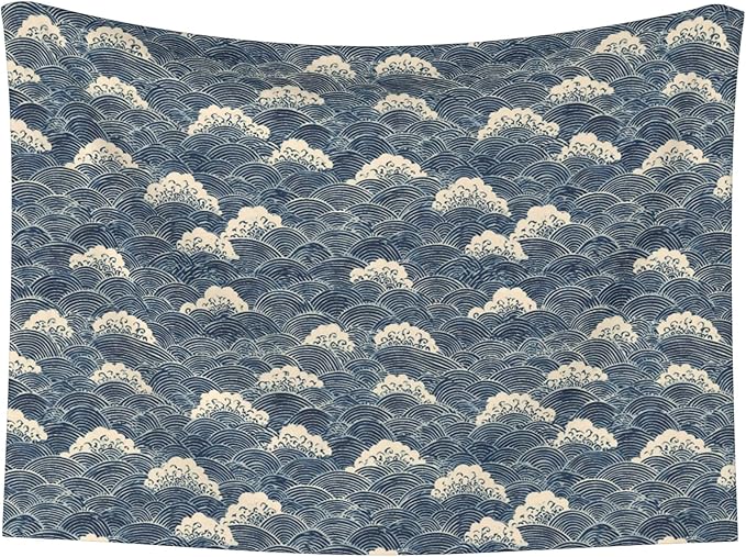 Waterproof Dog Blanket Soft Pet Blanket for Puppy Cat, Fleece Cat Throw Blankets for Furniture Bed Couch Sofa Reversible - Japanese Water Wave 1