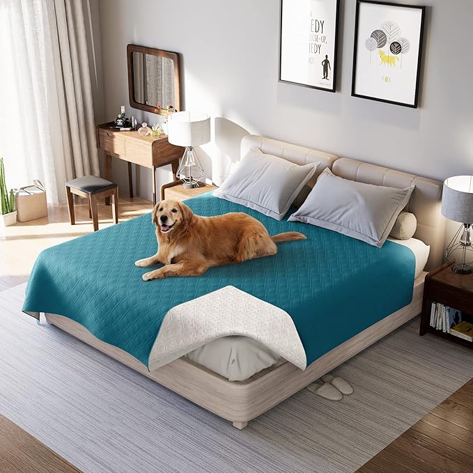 Waterproof Dog Bed Covers for Couch Protection, Water-Resistant Soft Dog Pet Blanket Anti-Slip Dog Blanket for Bed, for Furniture Bed Couch Sofa (Deep Blue,68x82inch)