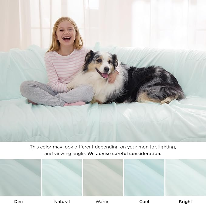 Bedsure Cooling Blanket for Small Dogs with Breathable Air-Core Fill Q-MAX>0.4 - Dog Cooling Mat Soft, Lightweight Pet Cat Throw Cold Blanket Washable for Summer, Pale Jade, 25x35