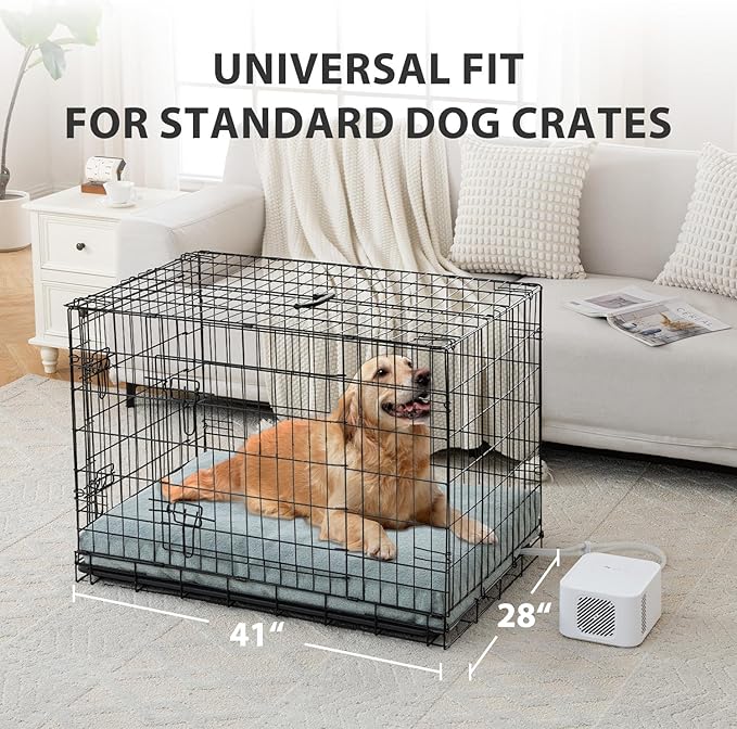 Pet Bed Cooling System, Consistent Warm and Cold Water Pad, No Electric Shock or Chemical Gel Needed, Machine Washable Bed, Ideal for Home and Crates (Cooling & Heating Green, 41" x 28")
