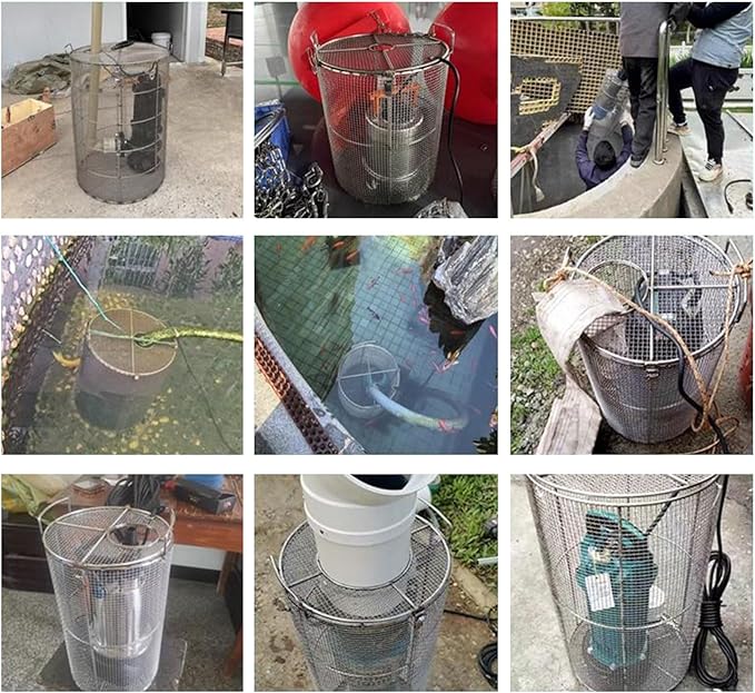 Stainless Steel Pump Filter Cover Water Pump Protective Cover Sump Pump