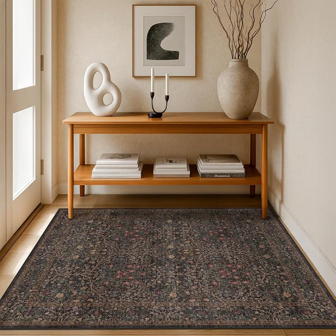 Washable Dark Brown 4x6 Area Rugs