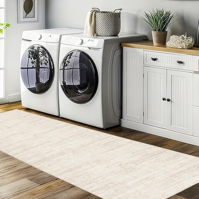 2x5 Washable Runner Rugs，Modern Abstract Rug Runner, Ultra-Thin Kitchen Runner