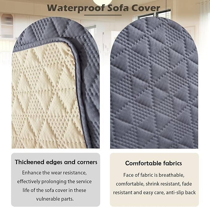 Waterproof Dog Bed Cover Pet Blanket, Soft Pet Couch Covers for Sofa Washable, Bed Couch Sofa Furniture Protector for Puppy Cat Kids (Grey,170 * 210 CM)