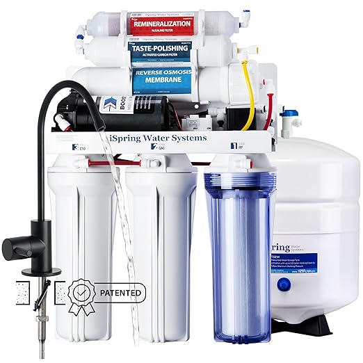 iSpring RCC7P-AK-BLK, 6-Stage Alkaline Reverse Osmosis System