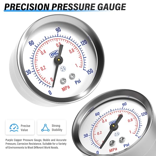 TAILONZ PNEUMATIC 1/2 Inch NPT White Air Filter Pressure Regulator Combo