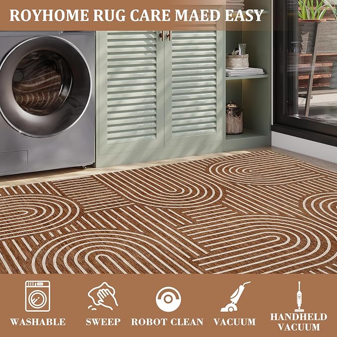 ROYHOME Modern Rug 2.5x8 Runners