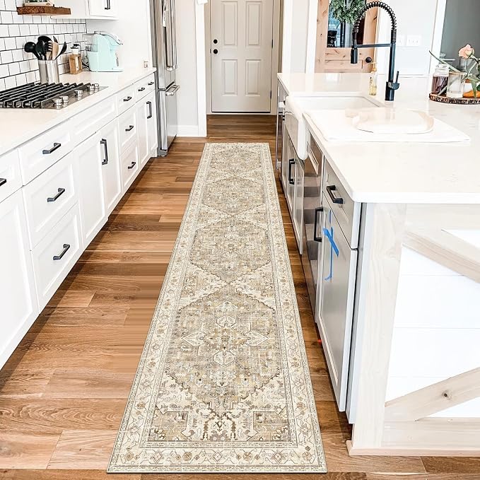 Yamaziot Washable Runner Rug, 2x10 Non-Slip Boho Vintage Hallway Rug Runner