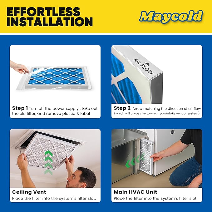 Maycold 14x18x1 MERV 11 Furnace Air Filter, High-Performance HVAC AC Filters