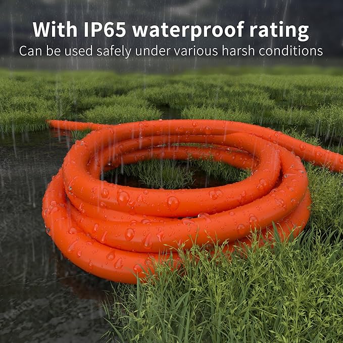 HUANCHAIN 50 ft 16/3 Gauge Outdoor Extension Cord Waterproof with Lighted, Flexible Cold Weather 3 Prong Power Cord Outside, 13A 1625W 125V 16AWG SJTW, Orange, ETL Listed