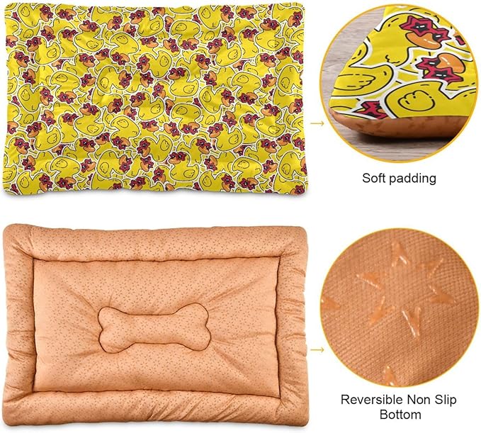 Pet Bed Rubber Duck Star Dog Bed Mat Absorbing Non Slip Pad Pet Sleeping Mat for Small, Medium, and Large Dogs Puppy Cat 36 in x 24 in