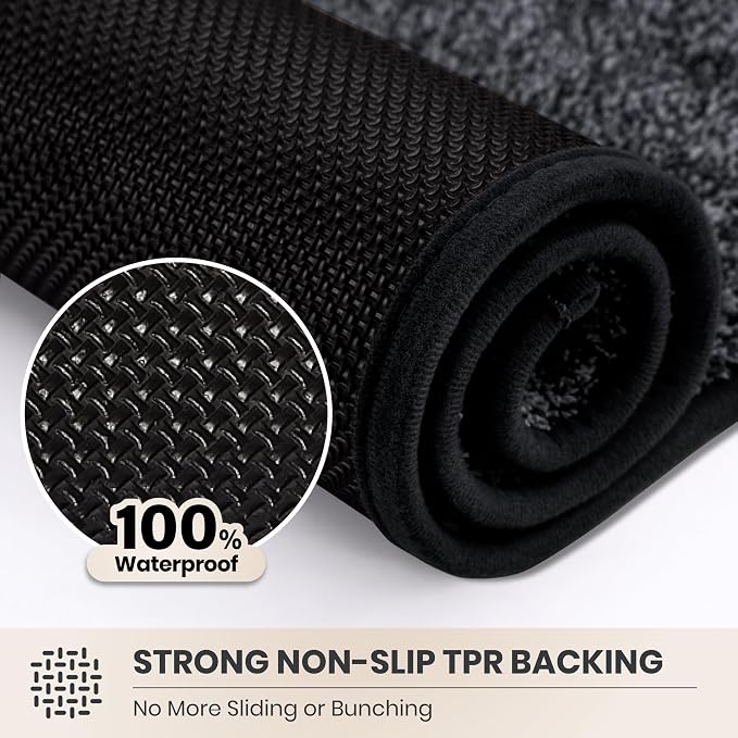 PURRUGS Dirt Trapping Door Mat 24" x 59", Non-Slip Machine Washable Entryway Rug