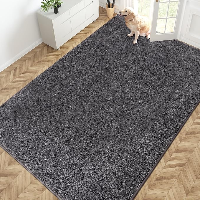 PURRUGS Easy Care Area Rug 6ft x 9ft, Non-Slip Washable Entryway Rug, Stain