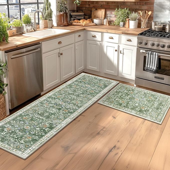 Yamaziot Washable Runner Rug 2x6 – Non Slip Boho Floral Hallway Runner Rug
