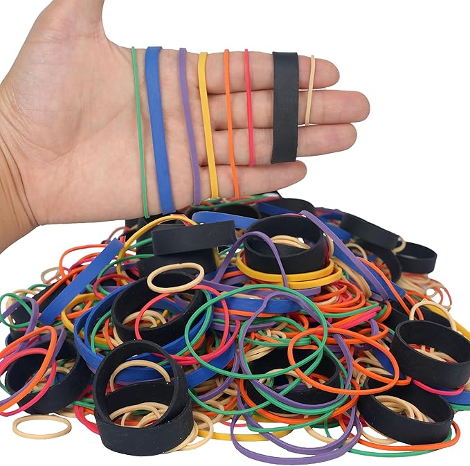 HAIDIBAO-Rubber Bands Assorted Sizes multicolor Elastic Rubber Bands Office Supplies 0.5lbs size10,size16,size18,size#19,size#32,size#33,size#64,size#82