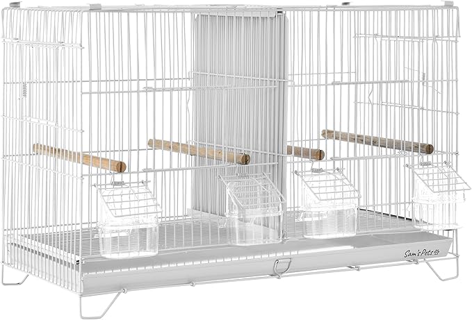 Sam's Pets Willow 24" Bird Cage, White - Premium Iron, Spacious, Easy-to-Clean, 4-6 Birds, Ideal for Cockatiels, Parrots, Budgies