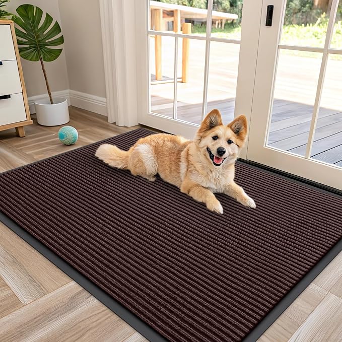 OLANLY Front Door Mat Indoor Outdoor Entrance, Waterproof Heavy Duty Doormat