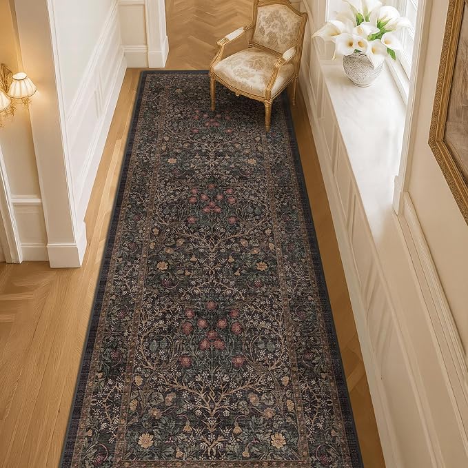 Dark Brown 2'6" x 8' Runner Rug