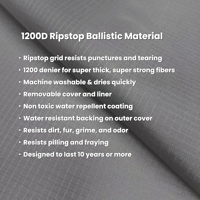 K9 Ballistics Tough Rectangle Pillow Dog Bed - Removable Cover, Washable, Durable & Water Resistant Dog Bed - Medium, Sage Green