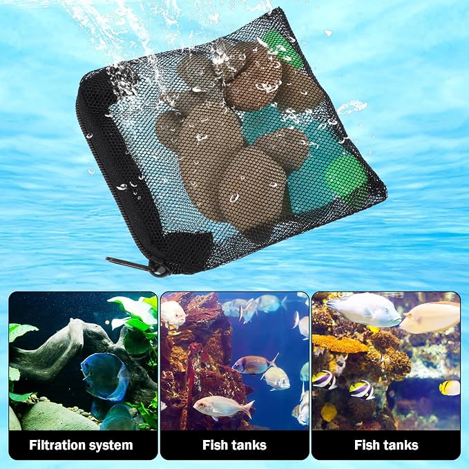 10 Pcs Aquarium Media Bags, 3.9" X 4" Filter Media Bag Small Media Bags