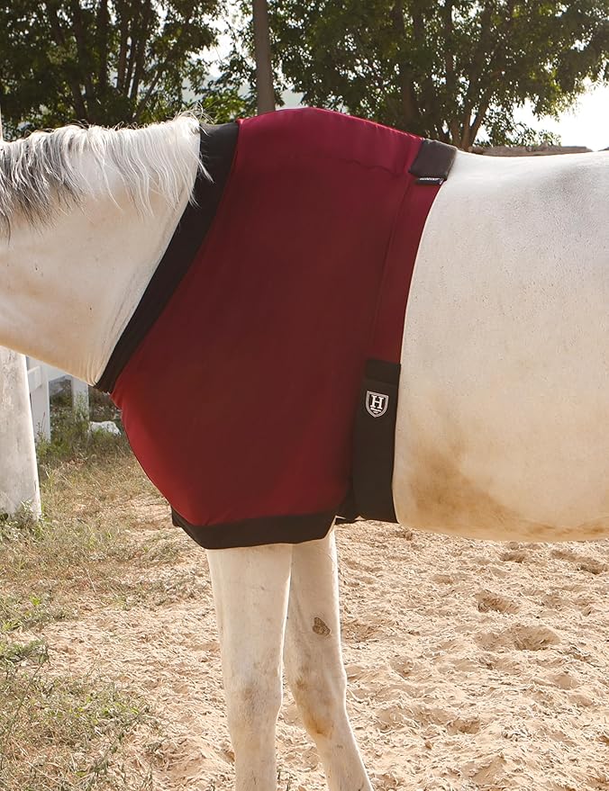Harrison Howard Horse Shoulder Guard Thick Stretchy with Inner Soft Fleece Lining Adding Comfort Prevents Chafing Burgundy M