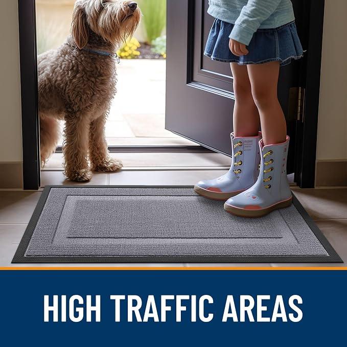 OLANLY Front Door Mat Indoor Outdoor Entrance, Waterproof All-Season,
